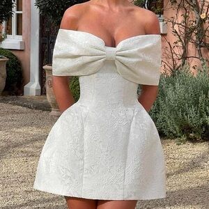 Elegant Off-Shoulder White Dress